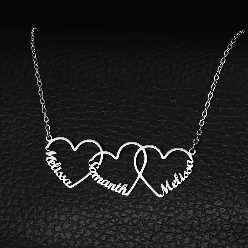 Custom Interlocking Heart Name - Women Fashion Names 评论和价格