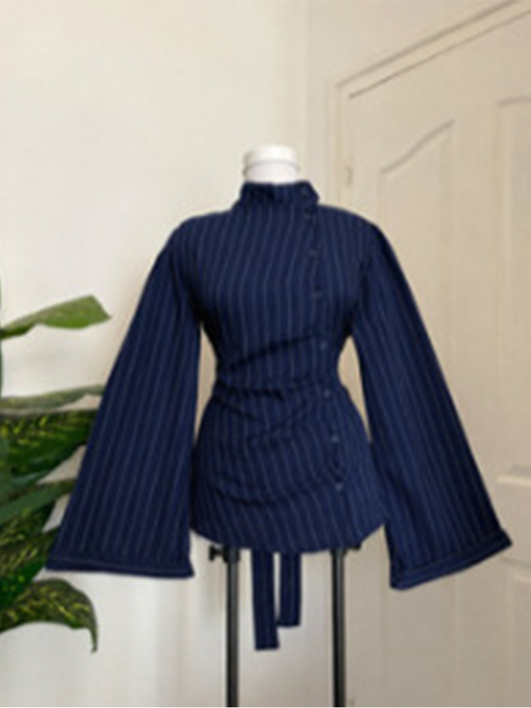 Women Long Sleeve Top Vertical - Women Fashion Necktie 评论和价格