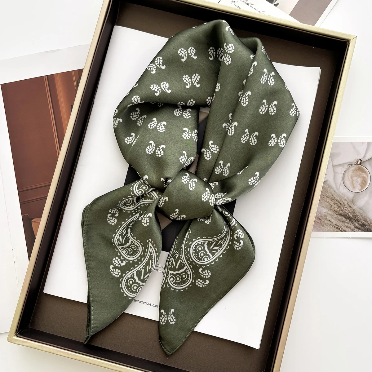 70cm Women's Soft Satin Square - Women Fashion Necktie 评论和价格