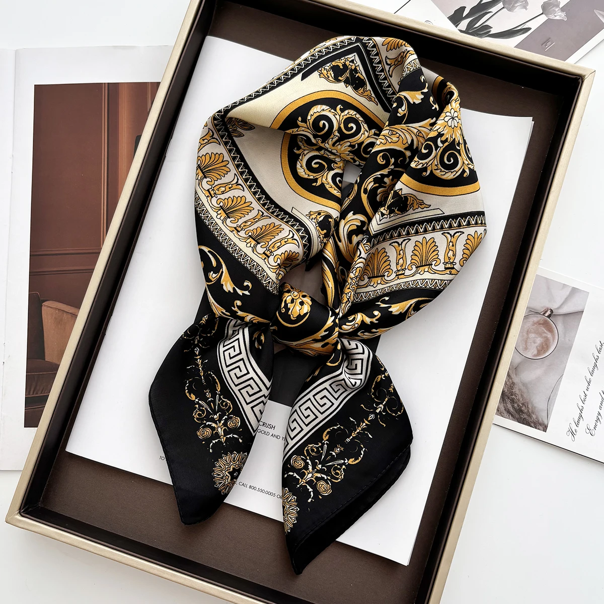 70cm Women's Soft Satin Square - Women Fashion Necktie 评论和价格