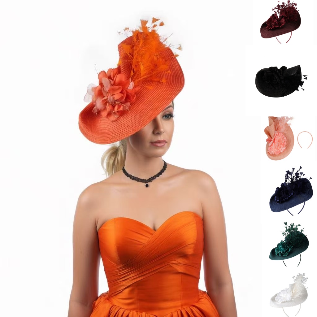 2026Exaggerated Straw Feather  - Women'S Fashion Kentucky Derby 评论和价格