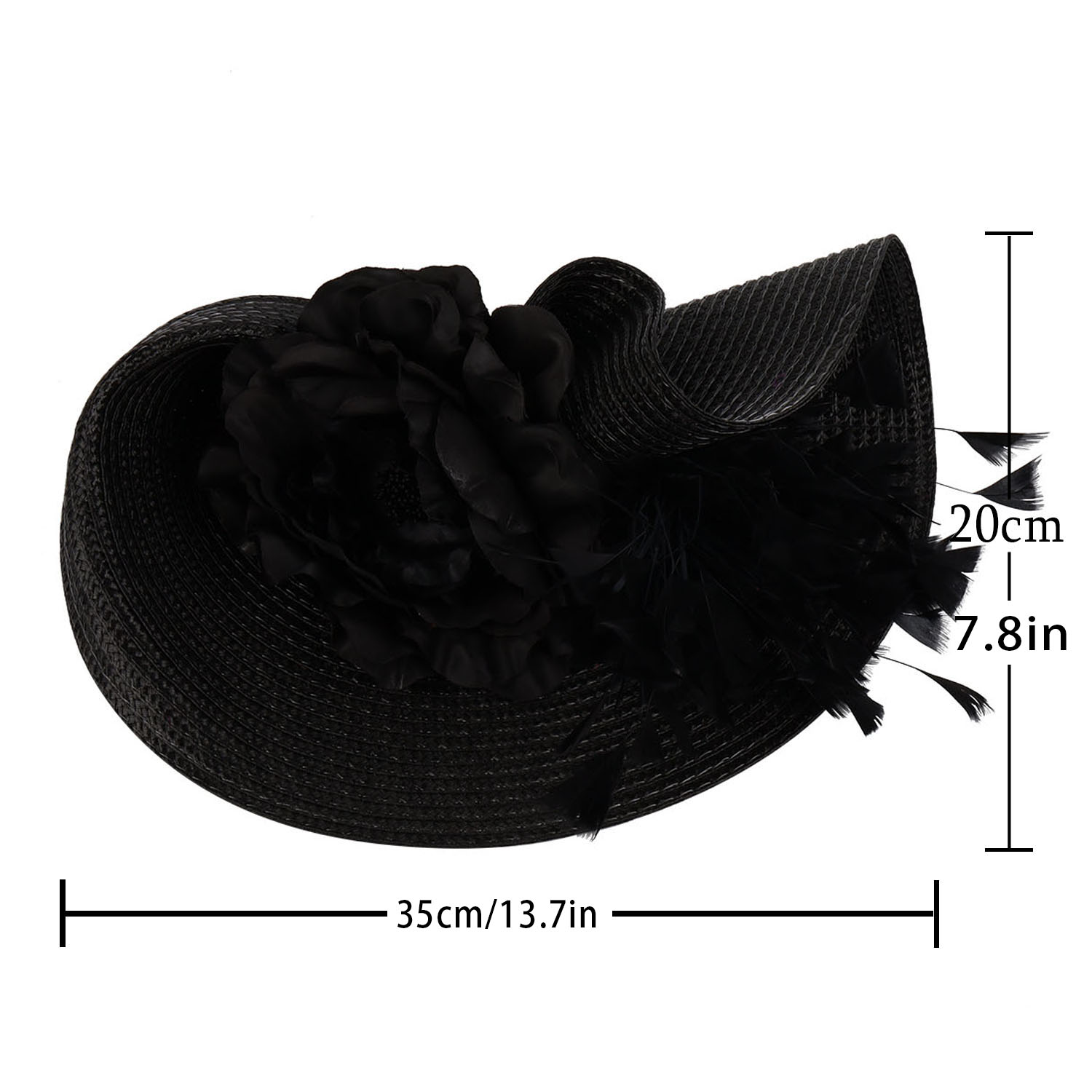 2026Exaggerated Straw Feather  - Women'S Fashion Kentucky Derby 评论和价格