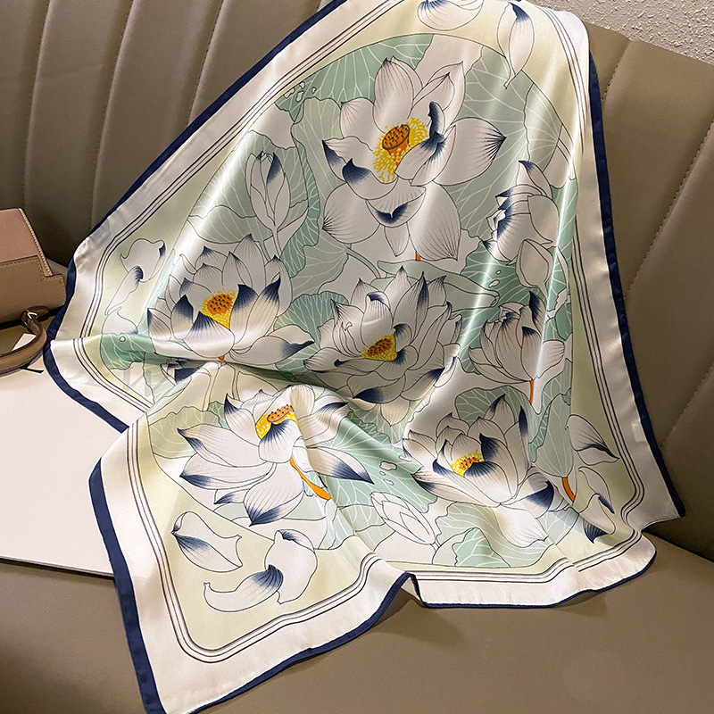 Print 70cm Silk Satin Headkerc - Women Fashion Necktie 评论和价格